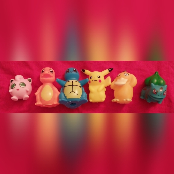 Complete Set of 6 Pokemon Hard Rubber Toy Figures Cake Toppers Stocking Stuffers - Picture 2 of 11